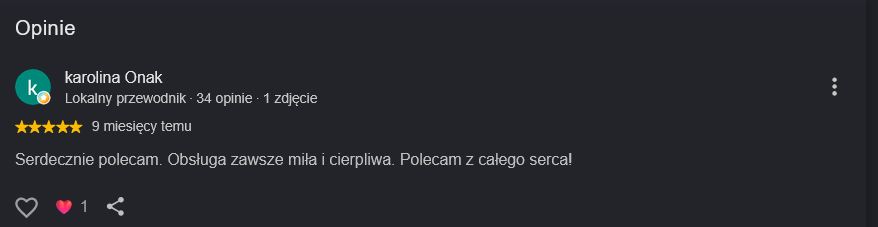Zrzut opinii klienta 7